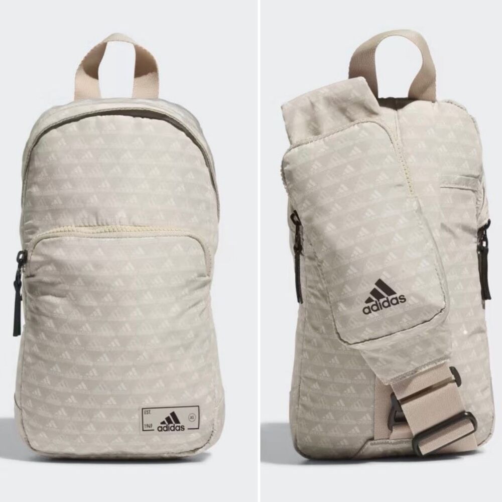 ADIDAS Beige and White Essentials Sling Crossbody Bag
